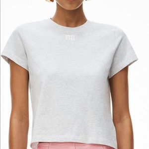 Alexander Wang puff logo shrunken tee in cotton jersey